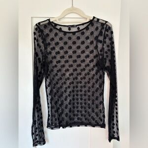 Zara polka dot mesh long sleeve